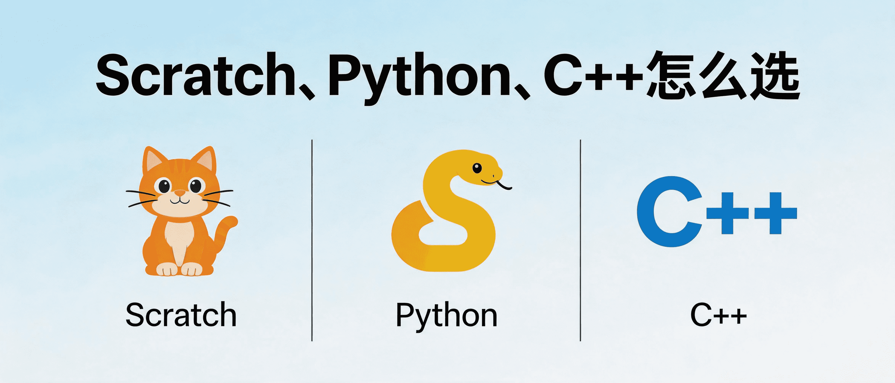 Scratch、Python、C++怎么选?不同年龄段编程语言选型指南